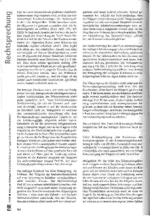 Vorschauseite 5: Haftung des Klinikträgers für fehlerhaftes Verhalten des Pflegepersonals einer Kinderintensivstation