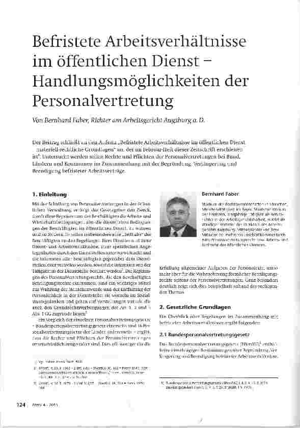 Vorschauseite 1: Befristete Arbeitsverhältnisse im öffentlichen Dienst -Handlungsmöglichkeiten der Personalvertretung