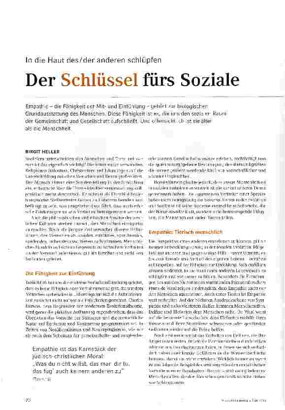 Vorschauseite 1: In die Haut des/der anderen schlüpfen Der Schlüssel fürs Soziale