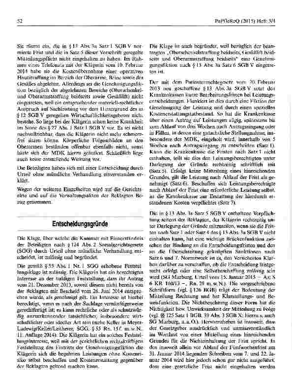 Vorschauseite 3: GKV-Kostenübernahme muss zeitnah erfolgen