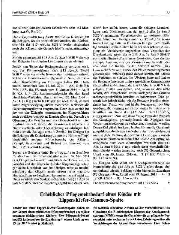 Vorschauseite 4: GKV-Kostenübernahme muss zeitnah erfolgen