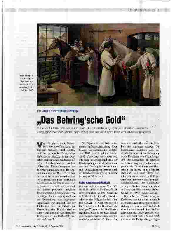 Vorschauseite 1: „Das Behringsche Gold