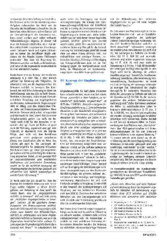 Vorschauseite 2: Betreuung und Eingliederungshilfe - Besprechung LSG Nordrhein-Westfalen, BtPrax 2015, (S. 252 ff. )