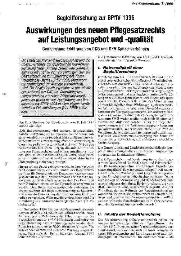 Vorschauseite 1: Auswirkungen des neuen Pflegesatzrechts auf Leistungsangebot und -qualität Gemeinsame Erklärung von DKG und GKV-Spitzenverbänden