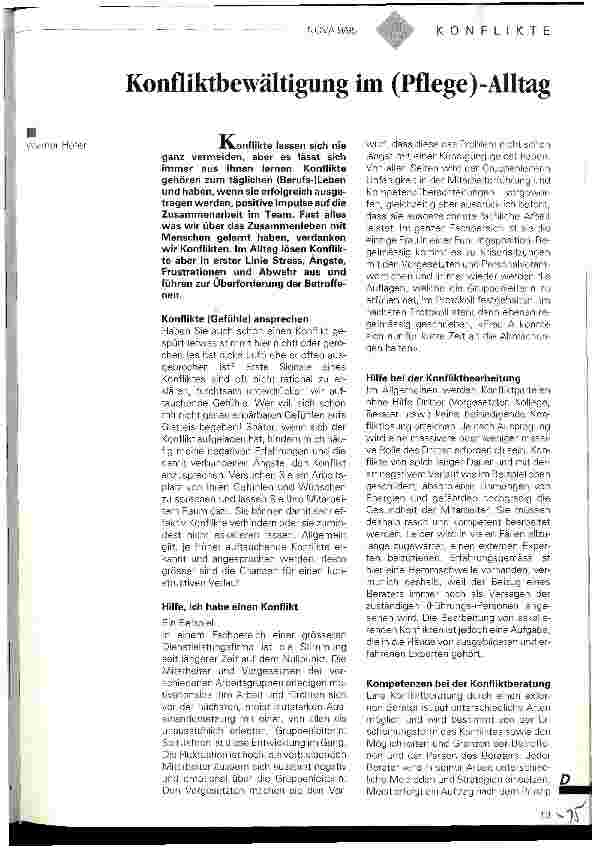 Vorschauseite 1: Konfliktbewältigung im (Pflege) Alltag