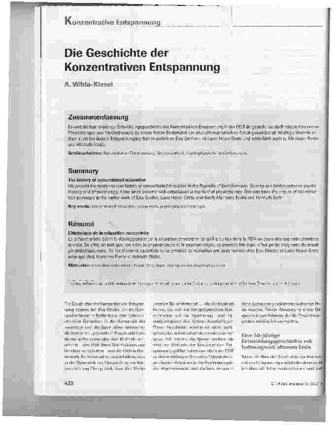 Vorschauseite 1: Die Geschichte der Konzentrativen Entspannung