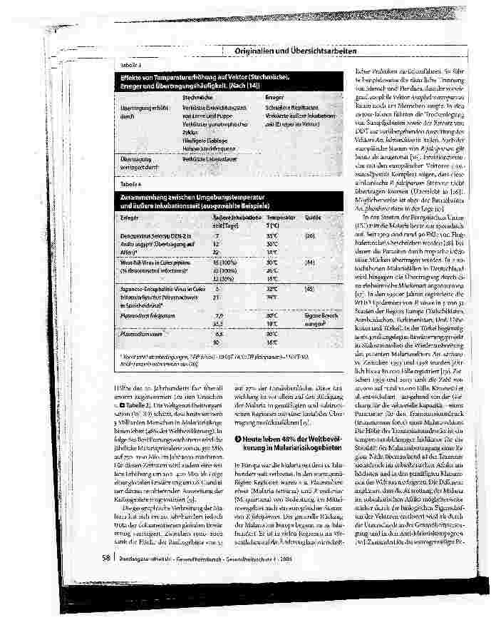 Vorschauseite 4: Globale Erwärmung und Ausbreitungvon Infektionskrankheiten