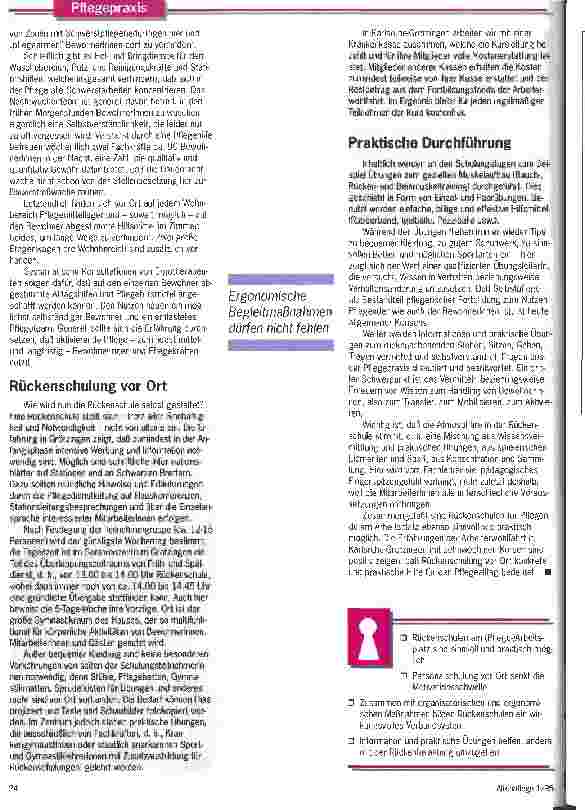 Vorschauseite 3: Rücksicht auf den Rücken nehmen
