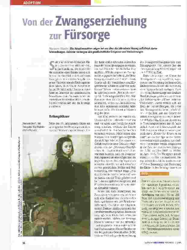 Vorschauseite 1: Von der Zwangserziehung zur Fürsorge