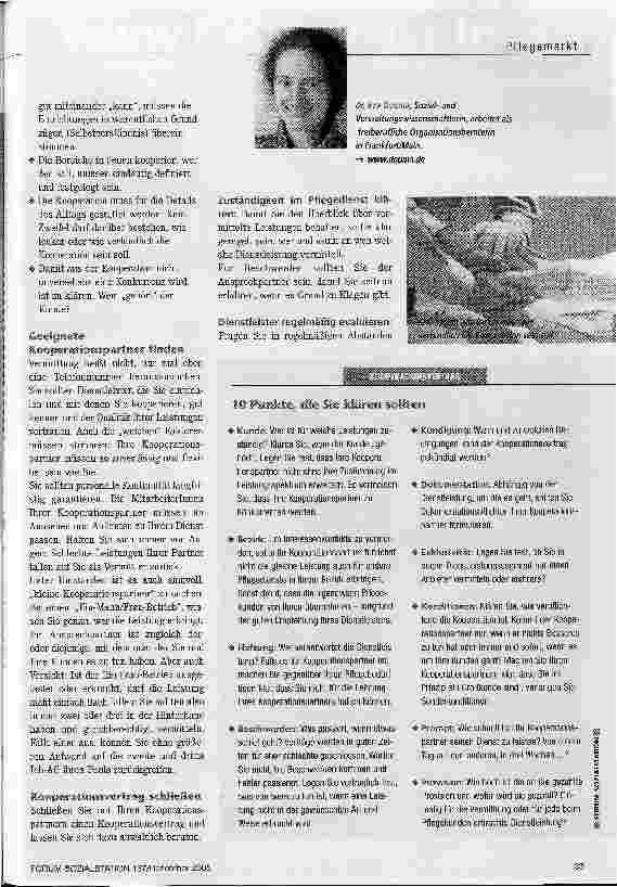 Vorschauseite 2: Vieles anbieten, aber nicht alles selber machenNeue Dienstleistungen durch Kooperationen Teil VI