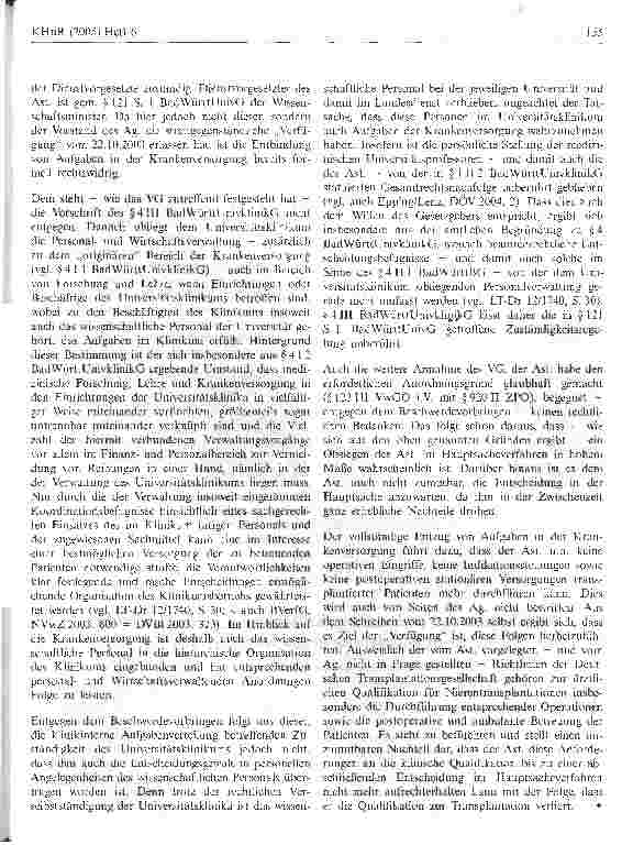 Vorschauseite 3: Amtsgemäße Verwendung eines Universitätsprofessors anUniversitätsklinikum