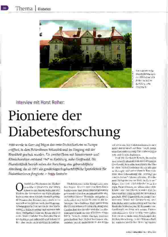 Vorschauseite 1: Pioniere der Diabetesforschung