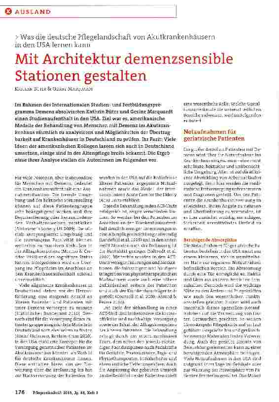 Vorschauseite 1: Mit Architektur demenzsensible Stationen gestalten