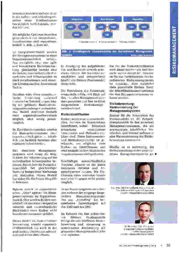 Vorschauseite 2: Organisation eines ganzheit liehen Risikomanagements
