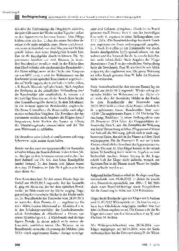 Vorschauseite 2: Zur Definition eines Falschalarms bei der Feuerwehr im Hinblick auf eine spätere Kostentragungspflicht