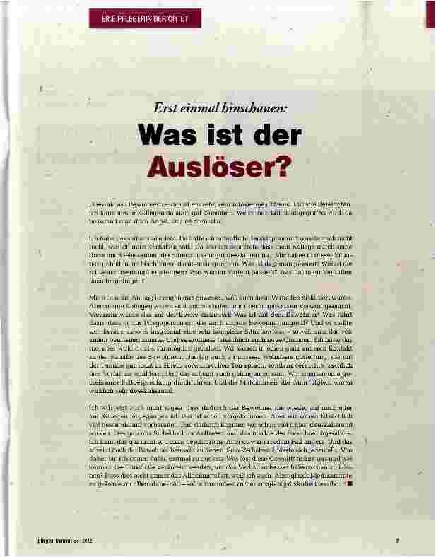 Vorschauseite 1: Was ist der Auslöser?