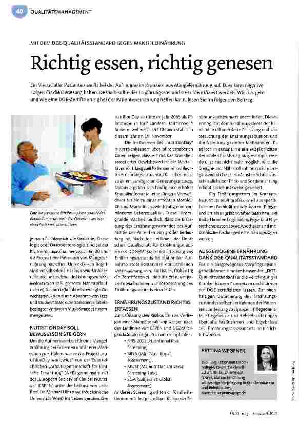 Vorschauseite 1: Richtig essen, richtig genesen