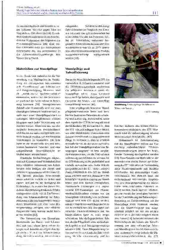 Vorschauseite 4: Mundpflege beim intubierten beatmeten Intensivpatienten