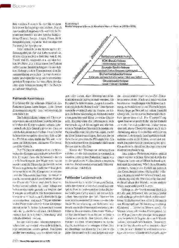 Vorschauseite 2: Was hindert den Patienten daran, unsere Behandlung zu akzeptieren? Motivationsförderung in der Wundbehandlung Praktische Beispiele