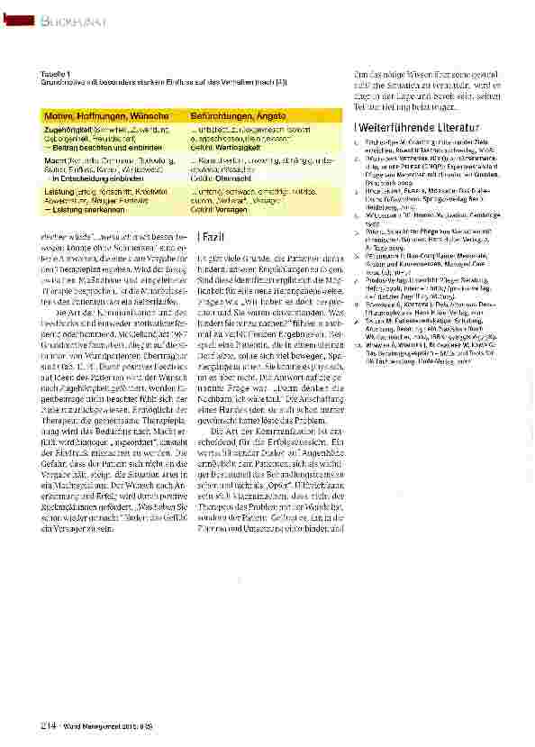 Vorschauseite 4: Was hindert den Patienten daran, unsere Behandlung zu akzeptieren? Motivationsförderung in der Wundbehandlung Praktische Beispiele
