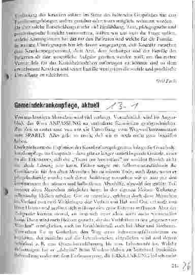 Vorschauseite 1: Gemeindekrankenpflege aktuell