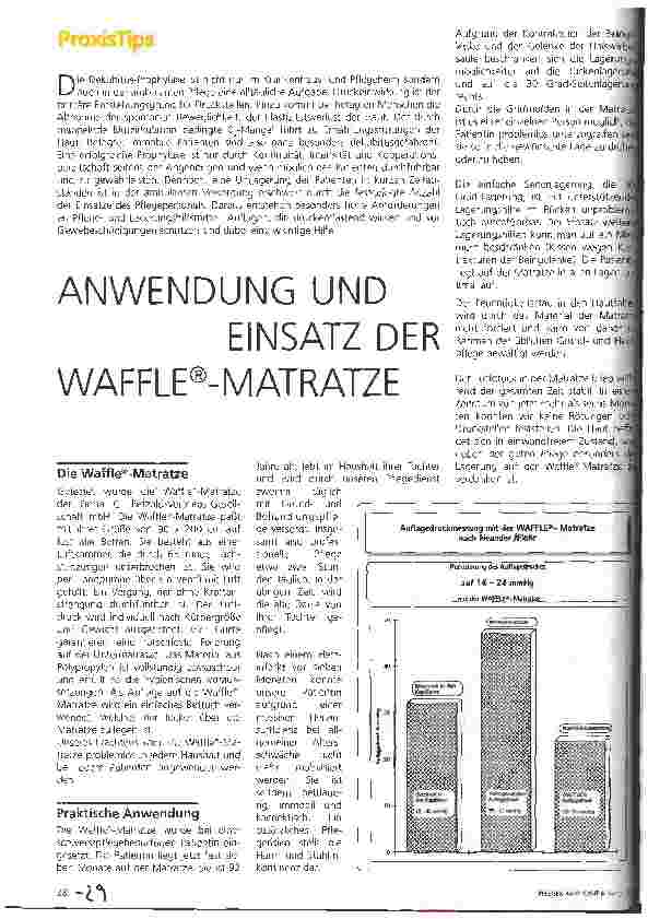 Vorschauseite 1: Anwendung und Einsatz der Waffle-Matratze