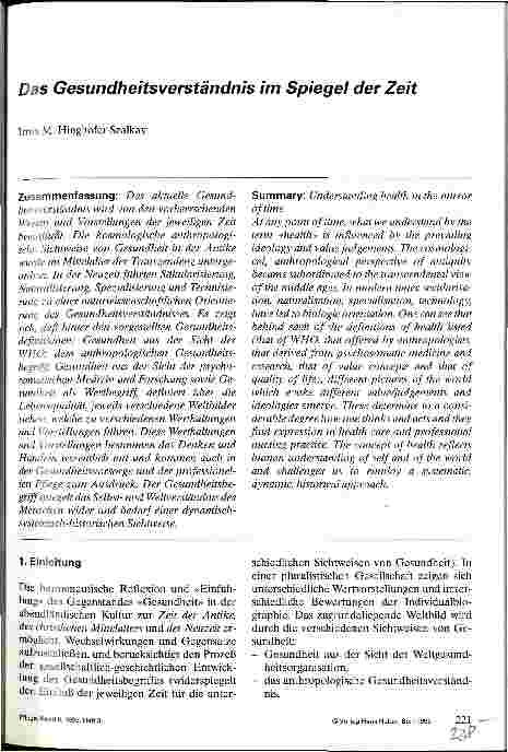 Vorschauseite 1: Das Gesundheitsverständnis im Spiegel der Zeit