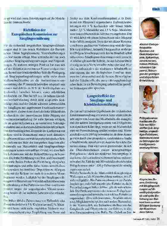 Vorschauseite 2: Ernährung von Säuglingen und Kleinkindern Neue Erkenntnisse
