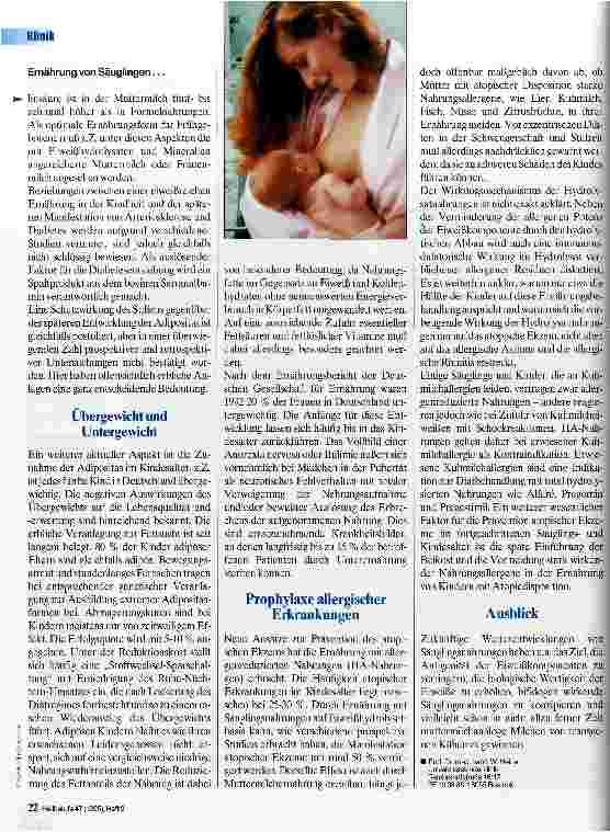 Vorschauseite 3: Ernährung von Säuglingen und Kleinkindern Neue Erkenntnisse