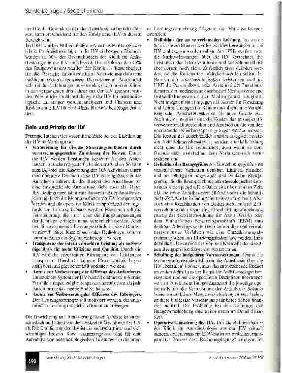 Vorschauseite 2: Chancen und Risiken einer internen Leistungsverrechnung von Narkoseleistungen für die Klinik für Anästhesiologie*