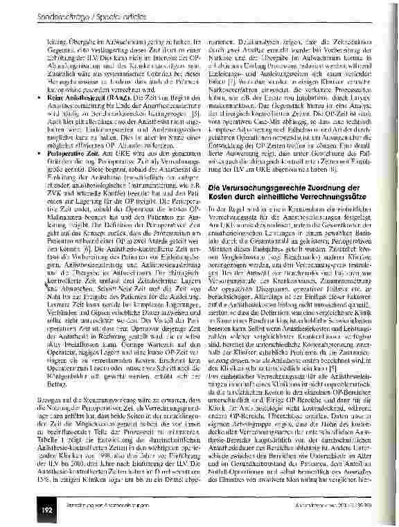 Vorschauseite 4: Chancen und Risiken einer internen Leistungsverrechnung von Narkoseleistungen für die Klinik für Anästhesiologie*