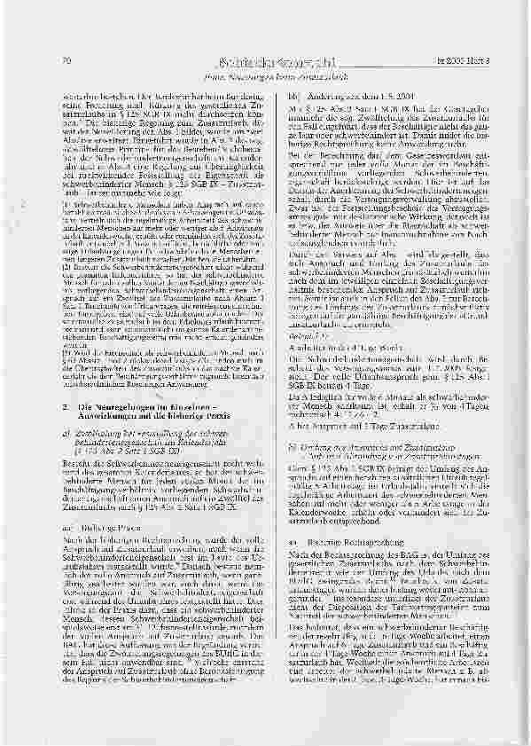 Vorschauseite 2: Neuerungen beim Zusatzurlaub für schwerbehinderte Menschen gem. § 125 SGB IX