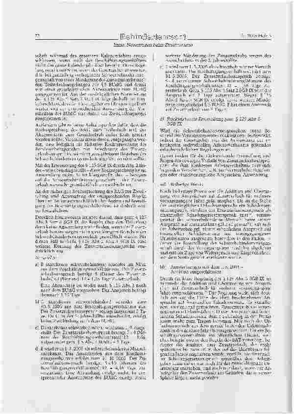 Vorschauseite 4: Neuerungen beim Zusatzurlaub für schwerbehinderte Menschen gem. § 125 SGB IX