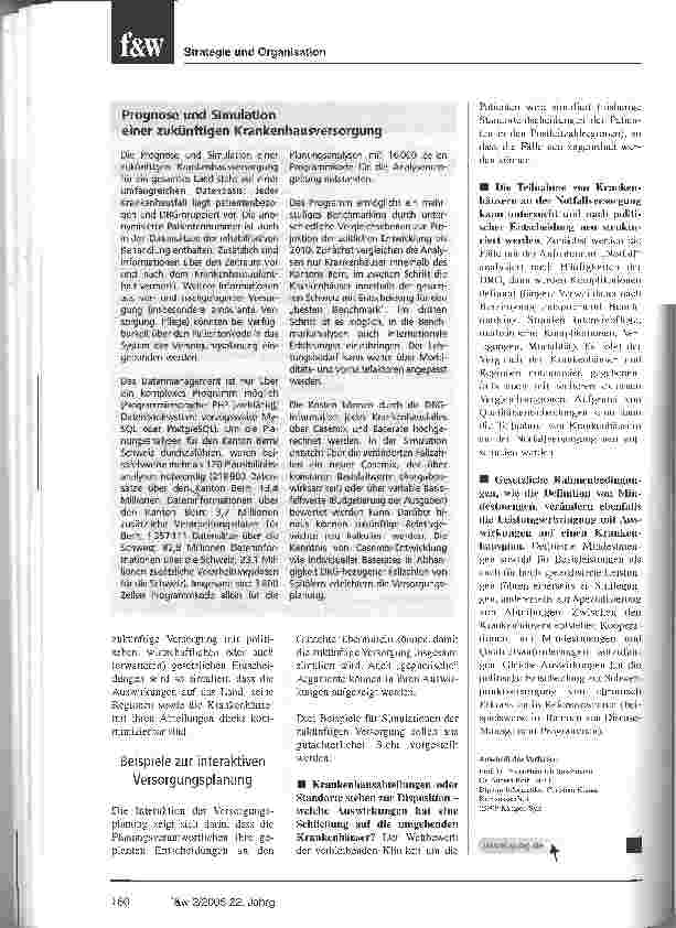 Vorschauseite 3: Interaktive VersorgungsplanungPrognose und Simulation künftiger Krankenhausversorgung