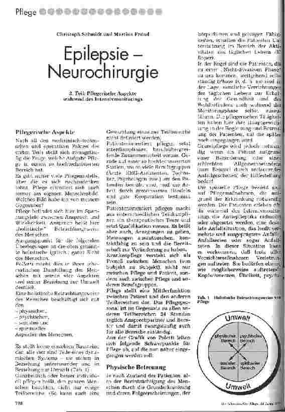 Vorschauseite 1: Epilepsie - Neurochirurgie 2. Teil: Pflegerische Aspekte während des Intensivmonitorings