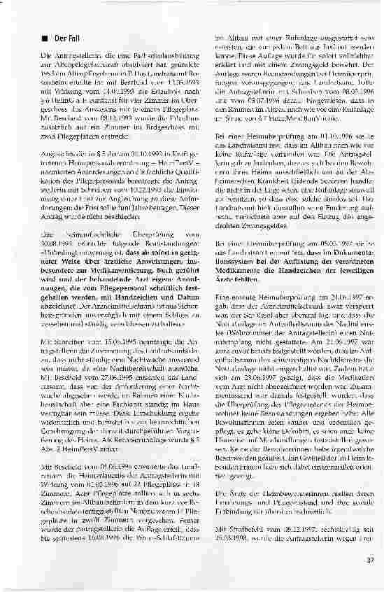Vorschauseite 2: Verpflichtung eines Altenpflegeheims zur Beschäftigung von mindestens fünf Vollzeitpflegefachkräften oder entsprechend vielen Teilzeitpflegefachkräften -Möglichkeit der Abweichung…