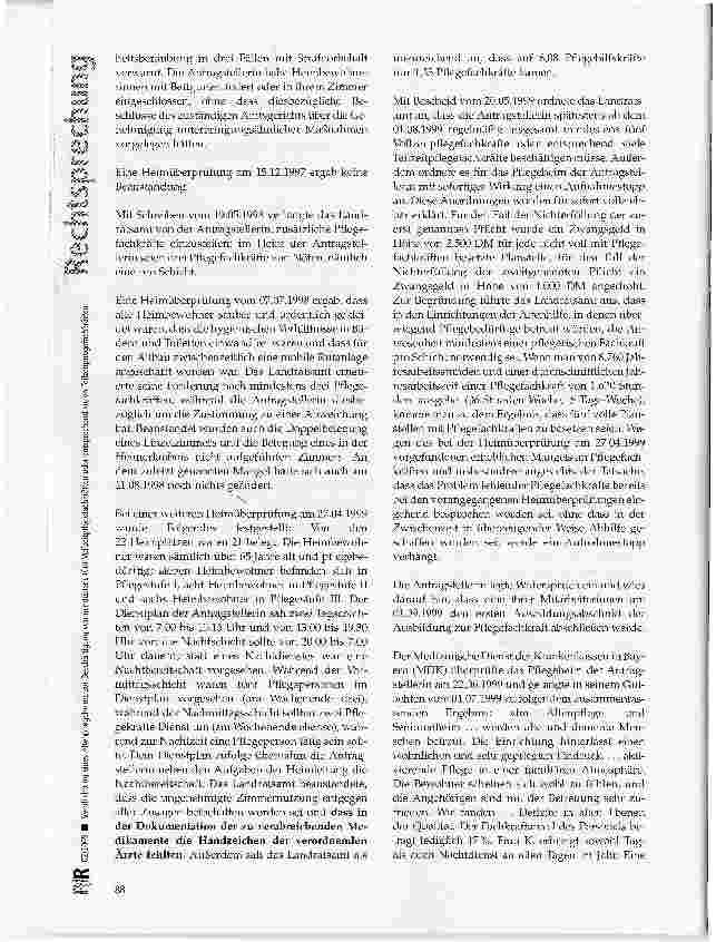 Vorschauseite 3: Verpflichtung eines Altenpflegeheims zur Beschäftigung von mindestens fünf Vollzeitpflegefachkräften oder entsprechend vielen Teilzeitpflegefachkräften -Möglichkeit der Abweichung…
