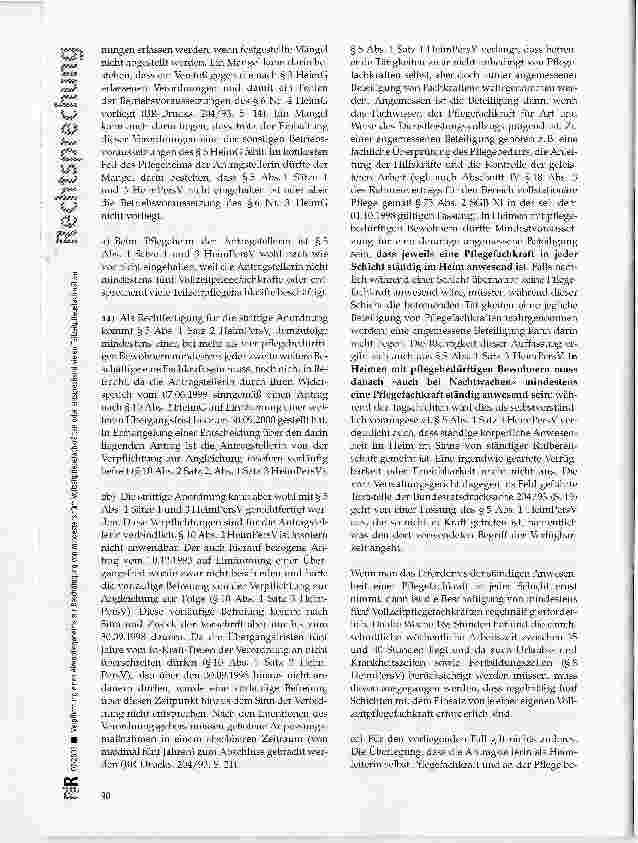 Vorschauseite 5: Verpflichtung eines Altenpflegeheims zur Beschäftigung von mindestens fünf Vollzeitpflegefachkräften oder entsprechend vielen Teilzeitpflegefachkräften -Möglichkeit der Abweichung…