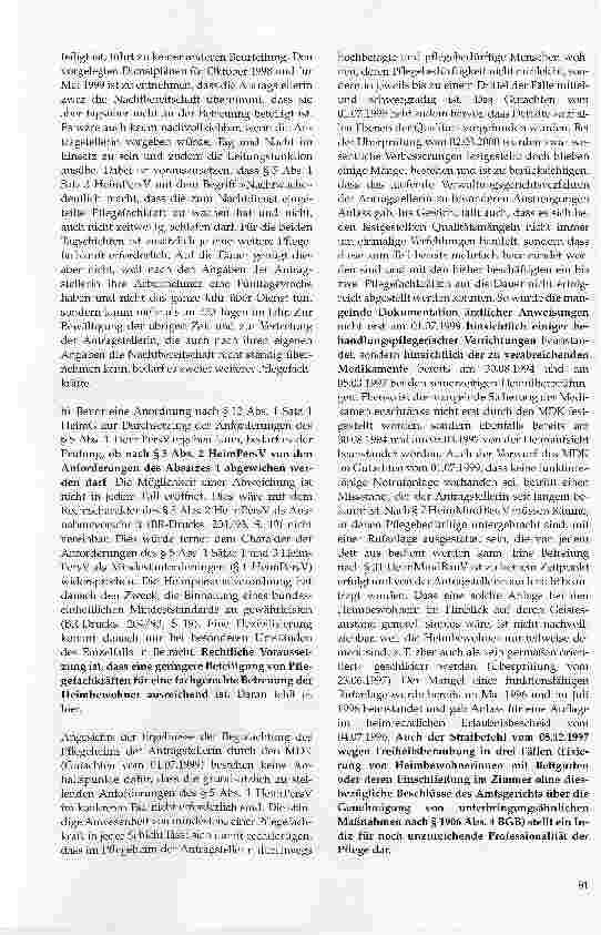 Vorschauseite 6: Verpflichtung eines Altenpflegeheims zur Beschäftigung von mindestens fünf Vollzeitpflegefachkräften oder entsprechend vielen Teilzeitpflegefachkräften -Möglichkeit der Abweichung…