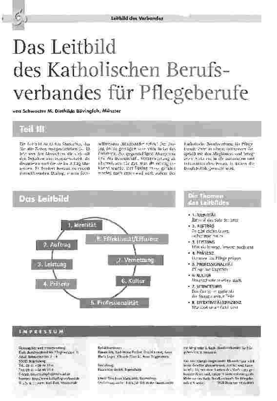 Vorschauseite 1: Das Leitbild des Katholischen Berufsverbandes für Pflegeberufe