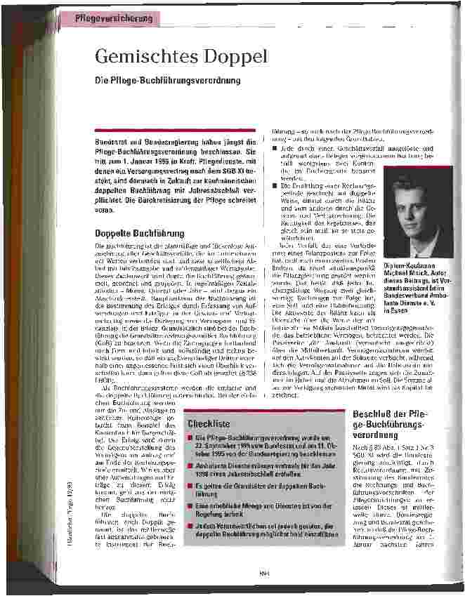Vorschauseite 1: Gemischtes Doppel Die Pflege-Buchführungsverordnung