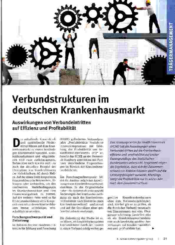 Vorschauseite 1: Verbundstrukturen im deutschen Krankenhausmarkt
