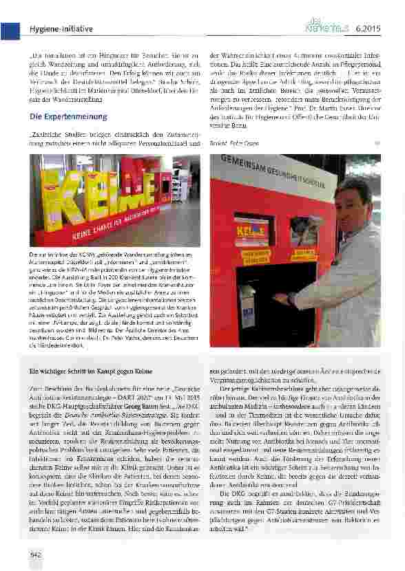 Vorschauseite 4: KGNW: Initiative gegen multiresistente Keime