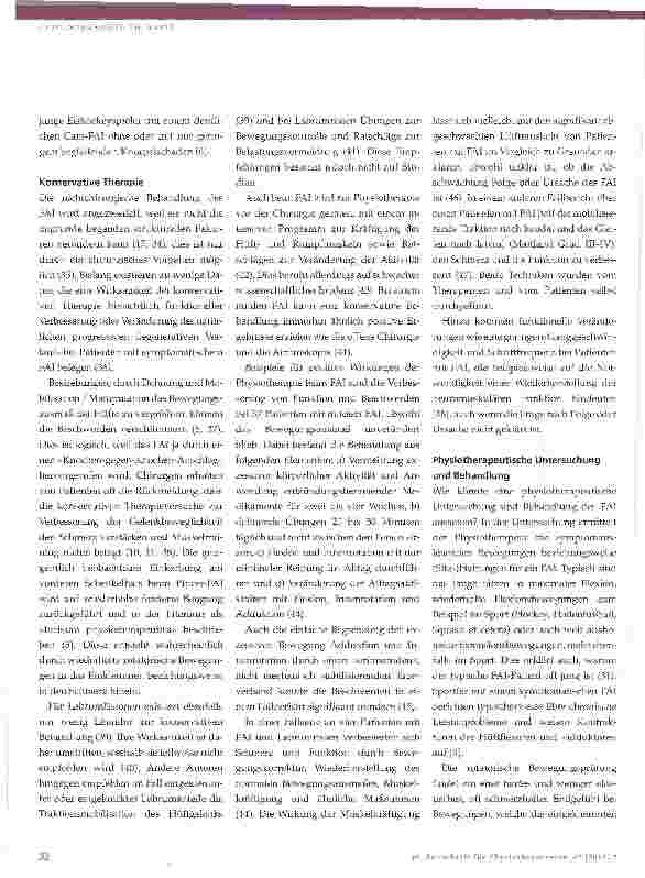 Vorschauseite 5: Risikofaktoren für Koxarthrose und ihre physiotherapeutische Behandlung Teil 2 -femoroacetabuläres Impingement (FAI)