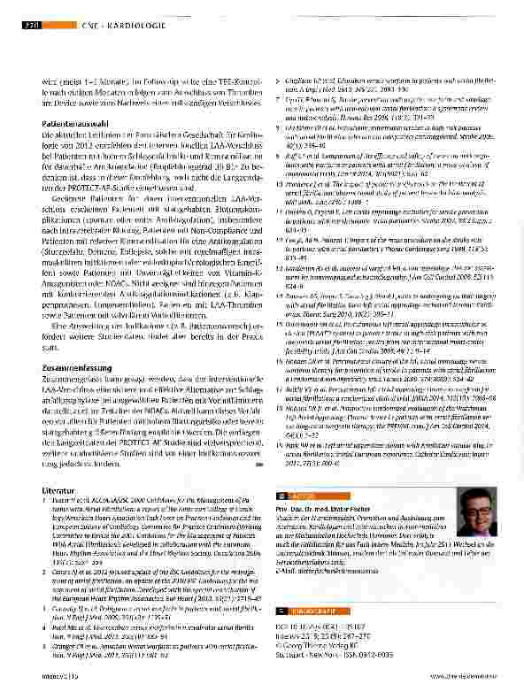 Vorschauseite 4: Vorhofohr-Okkluder als Alternative zur Antikoagulation