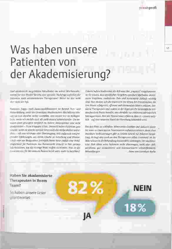 Vorschauseite 1: Was haben unsere Patienten von der Akademisierung?
