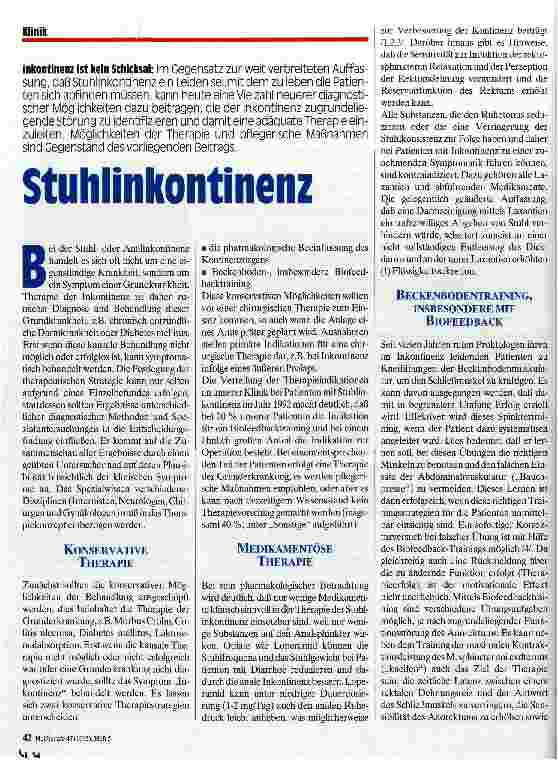 Vorschauseite 1: Stuhlinkontinenz