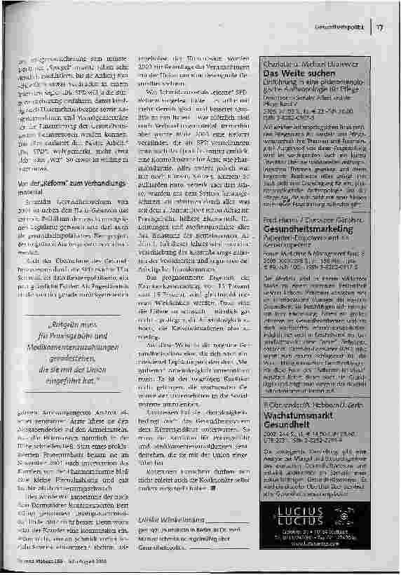 Vorschauseite 3: Von Ulla zu Ursula? Gesundheitspolitik gestern, heute, morgen