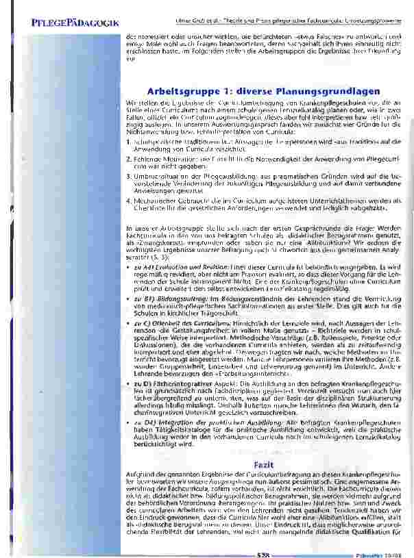 Vorschauseite 3: Theorie und Praxis pflegerischer Fachcurricula: Umsetzungsprobleme