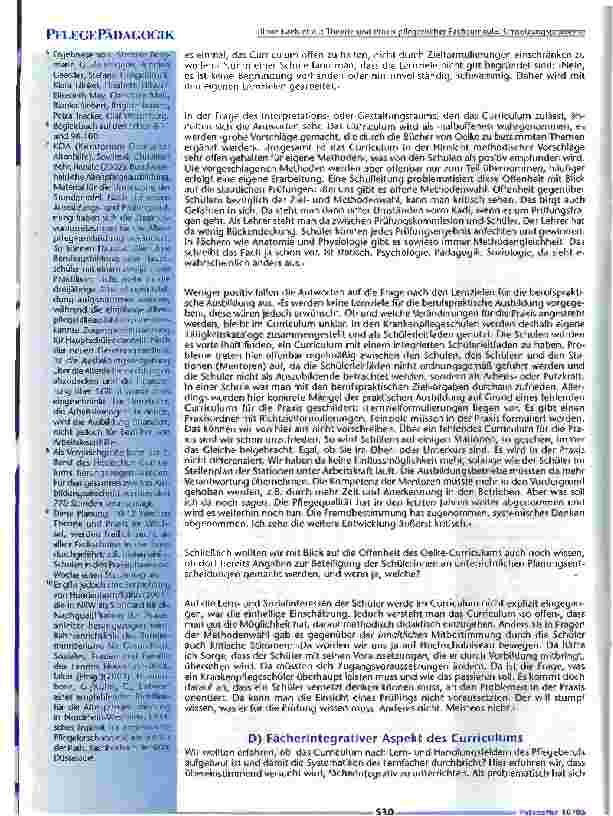 Vorschauseite 5: Theorie und Praxis pflegerischer Fachcurricula: Umsetzungsprobleme
